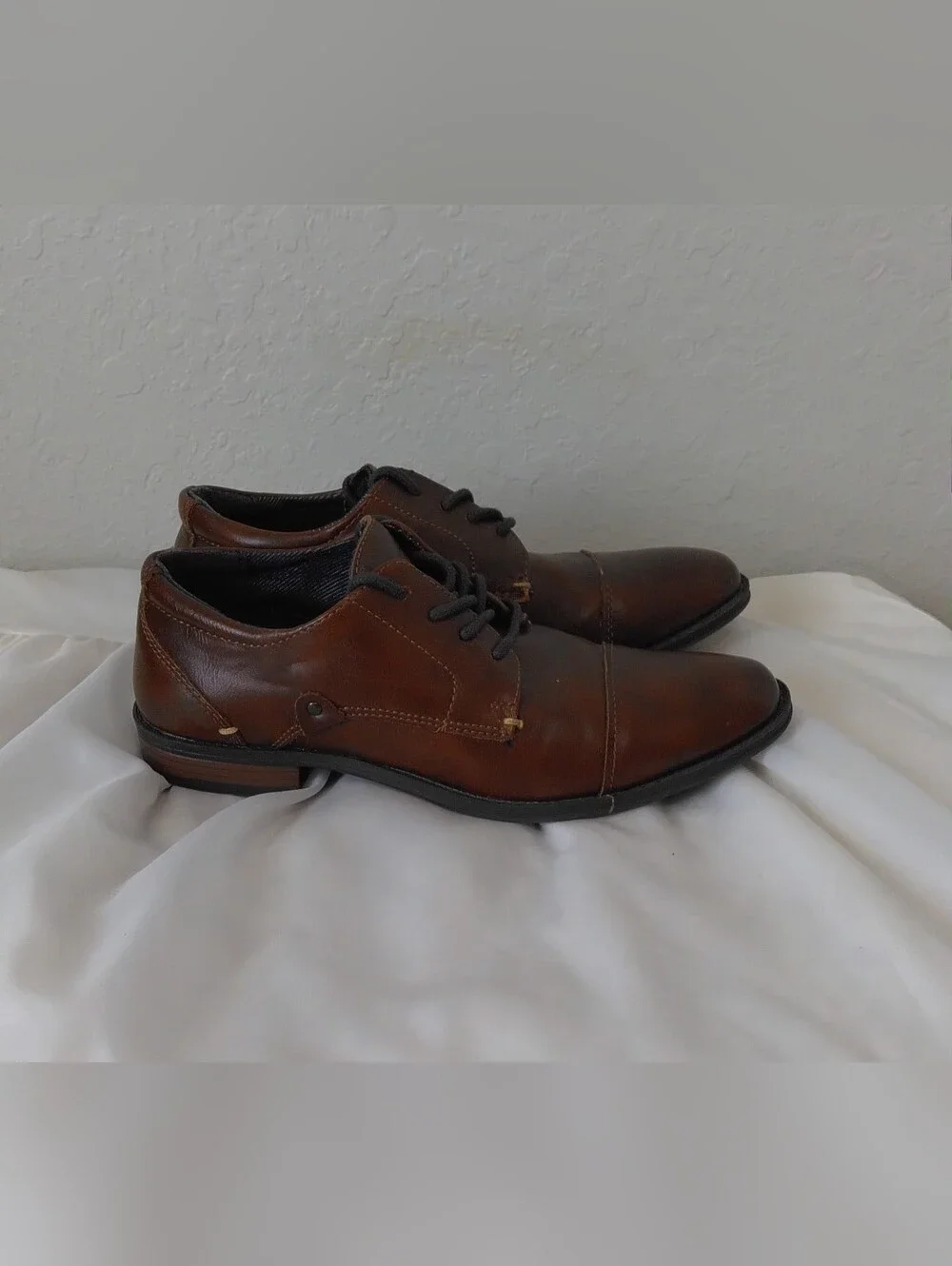 London Underground Boys' Brown Lace-Up Dress Shoes - Polished Formal Style